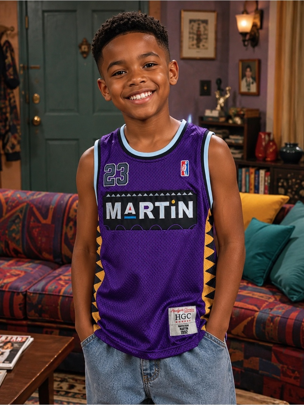 Kids' Purple 'Martin' Basketball Tank Top